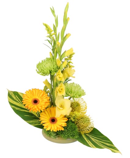 WINGS OF GOLD FLORAL ARRANGEMENT