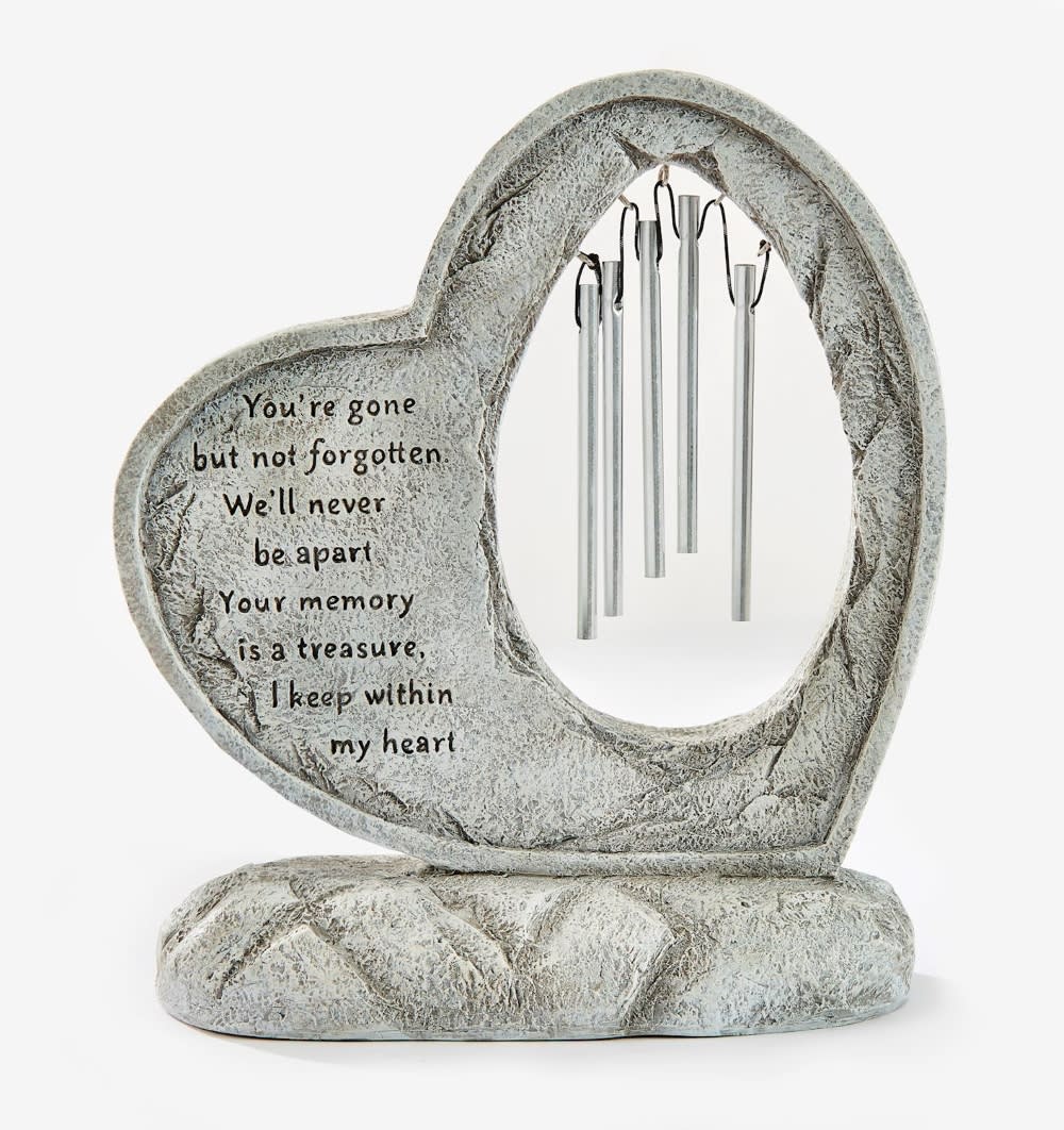 Heart Memorial Table Chime Flower Bouquet