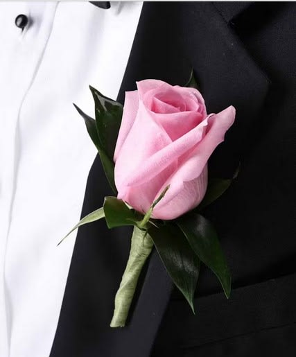 Classic Pink Rose Boutonniere