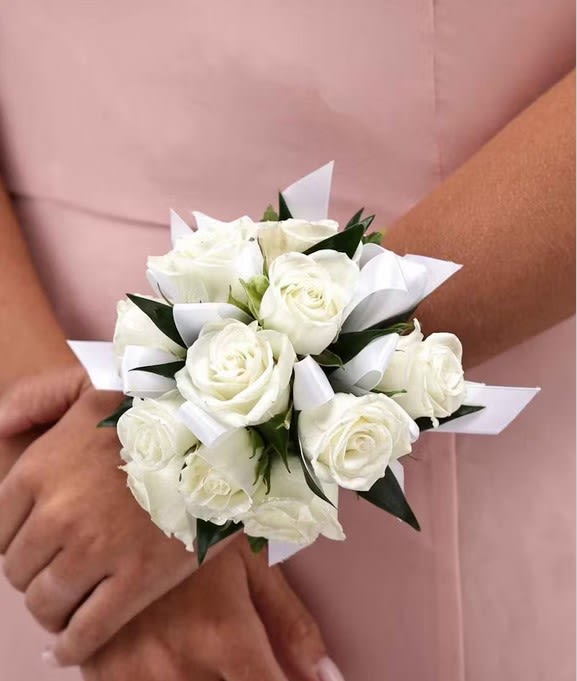 White Sweetheart Rose Wrist Corsage