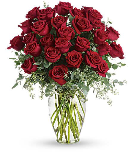 24 Red Roses in a Vase