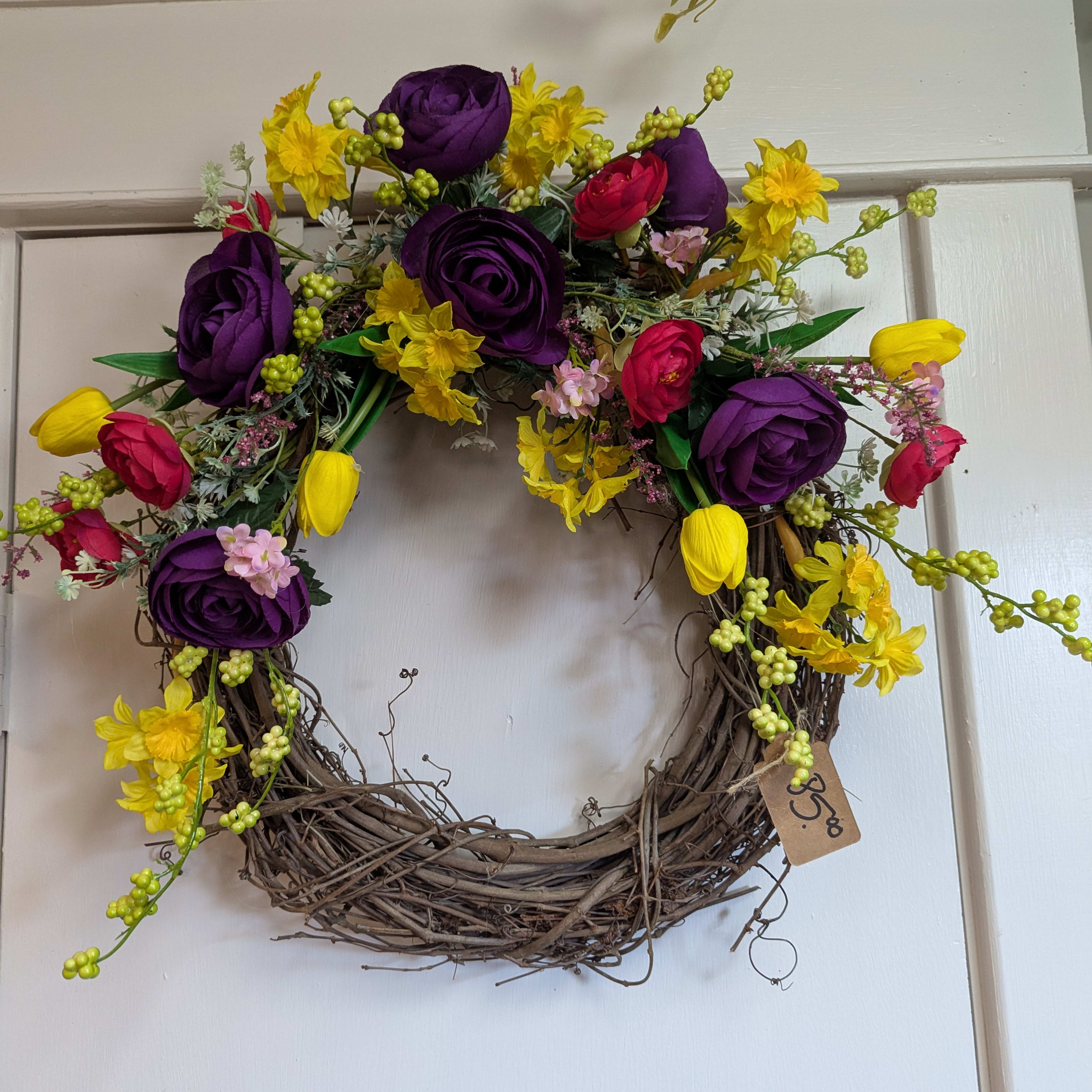 Purples and Yellows Silk Wreath
