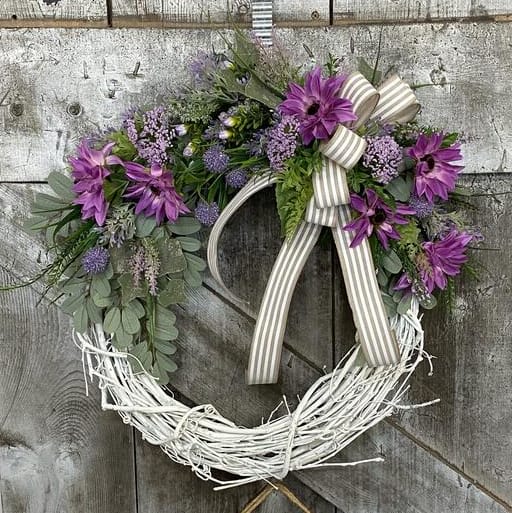Purple Petals Silk (Artificial) Wreath