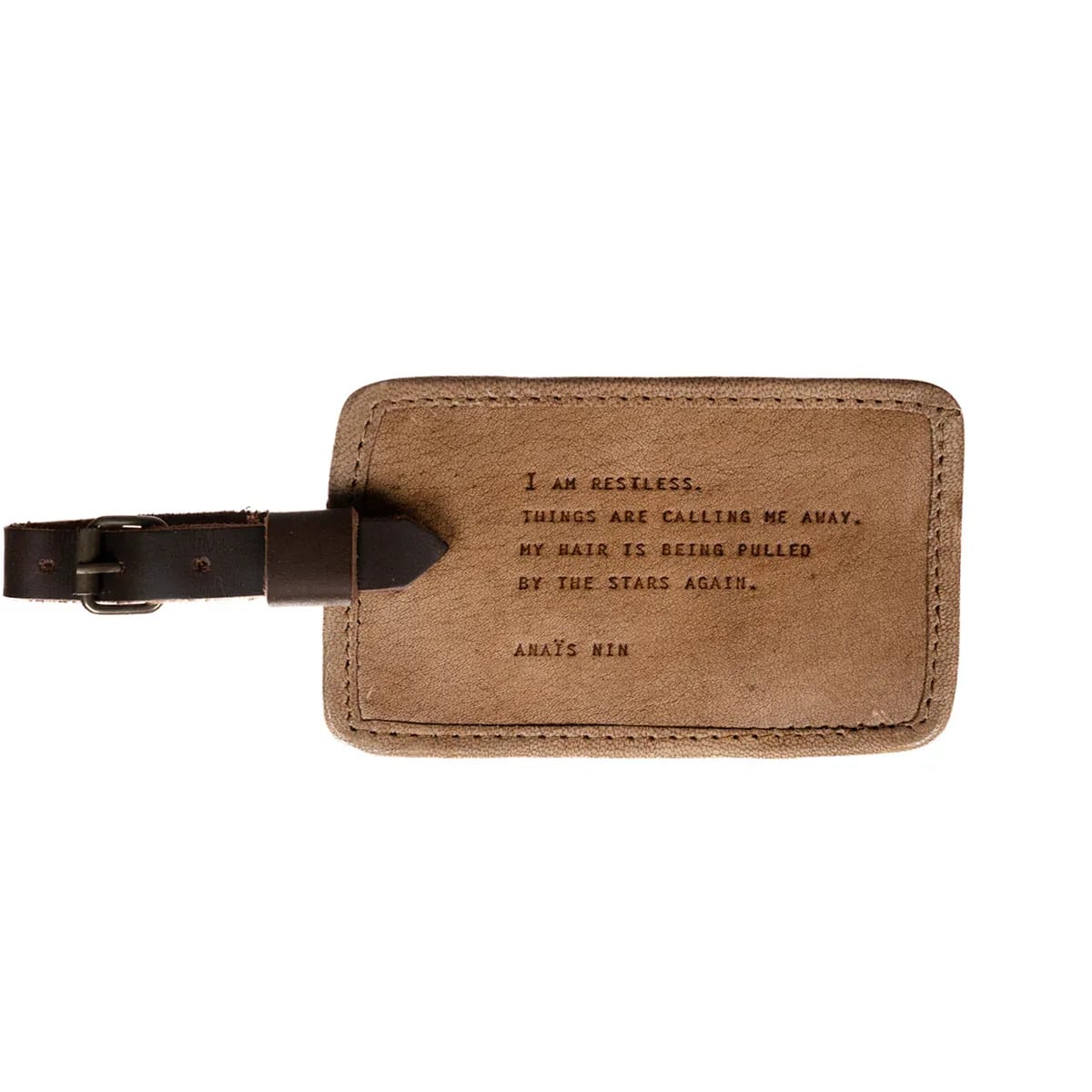 I Am Restless Leather Luggage Tag