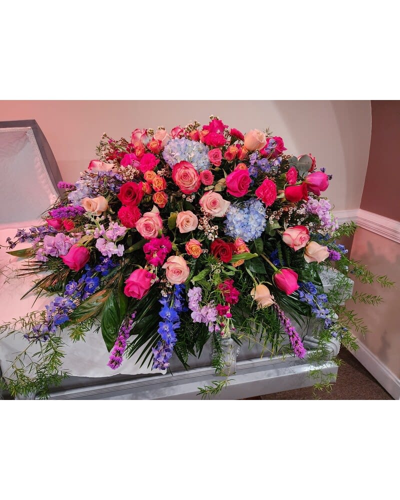 Bountiful Blessings Casket Spray Flower Bouquet