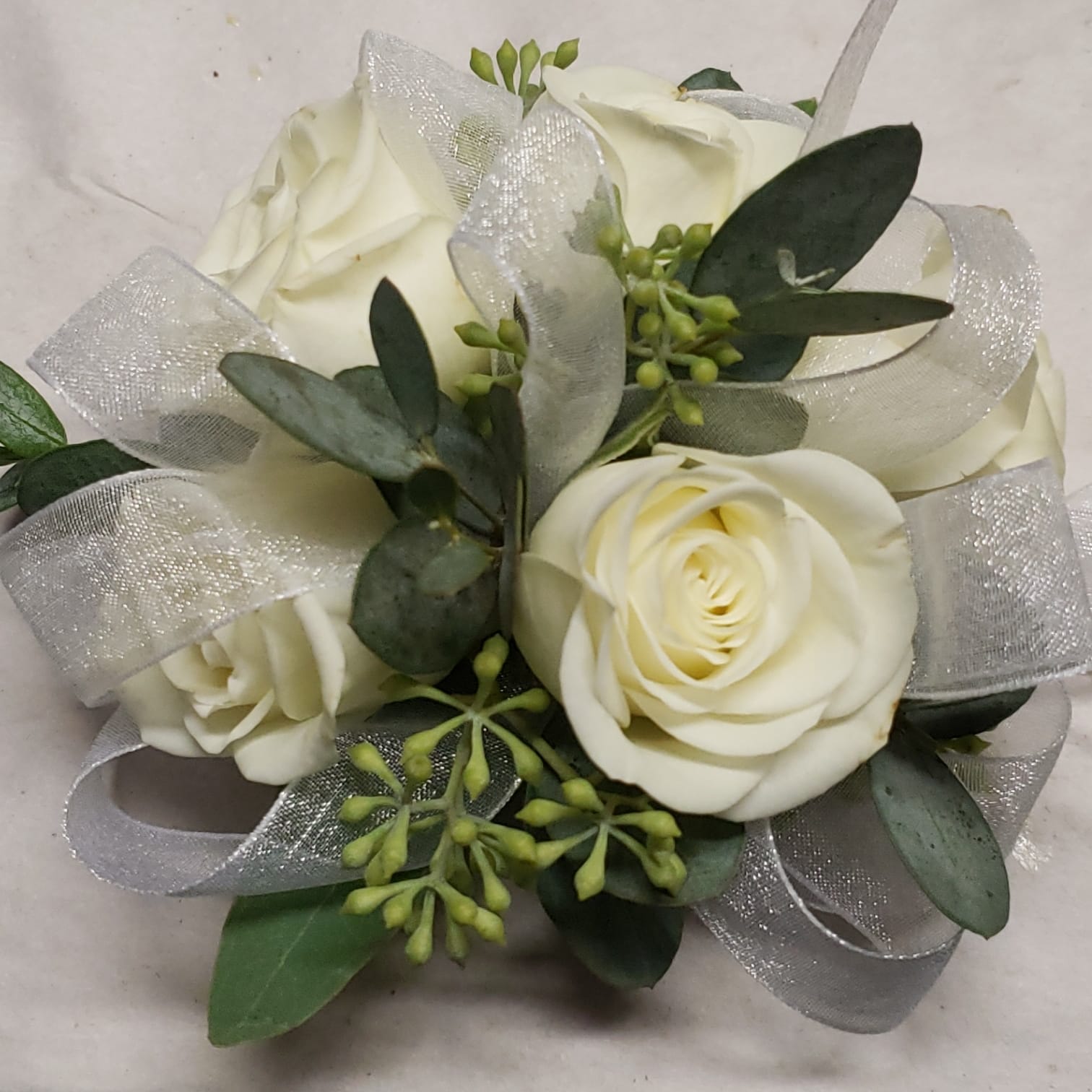 Standard Corsage - White Flower Bouquet