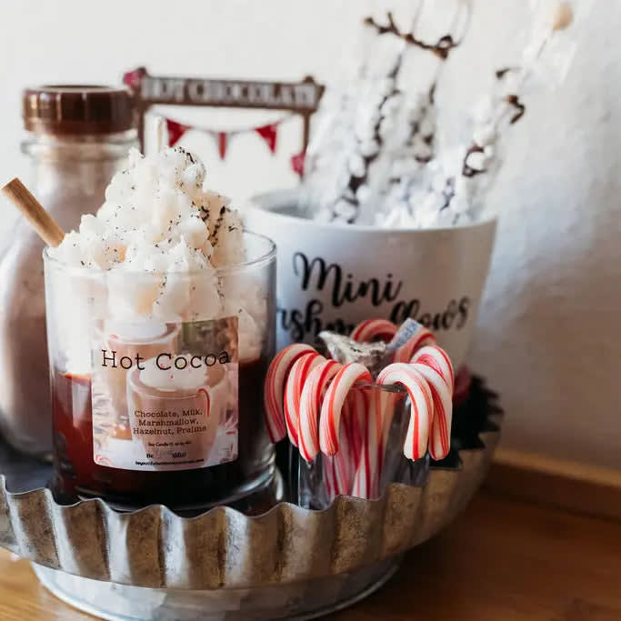 Hot Cocoa Dessert Candle Flower Bouquet