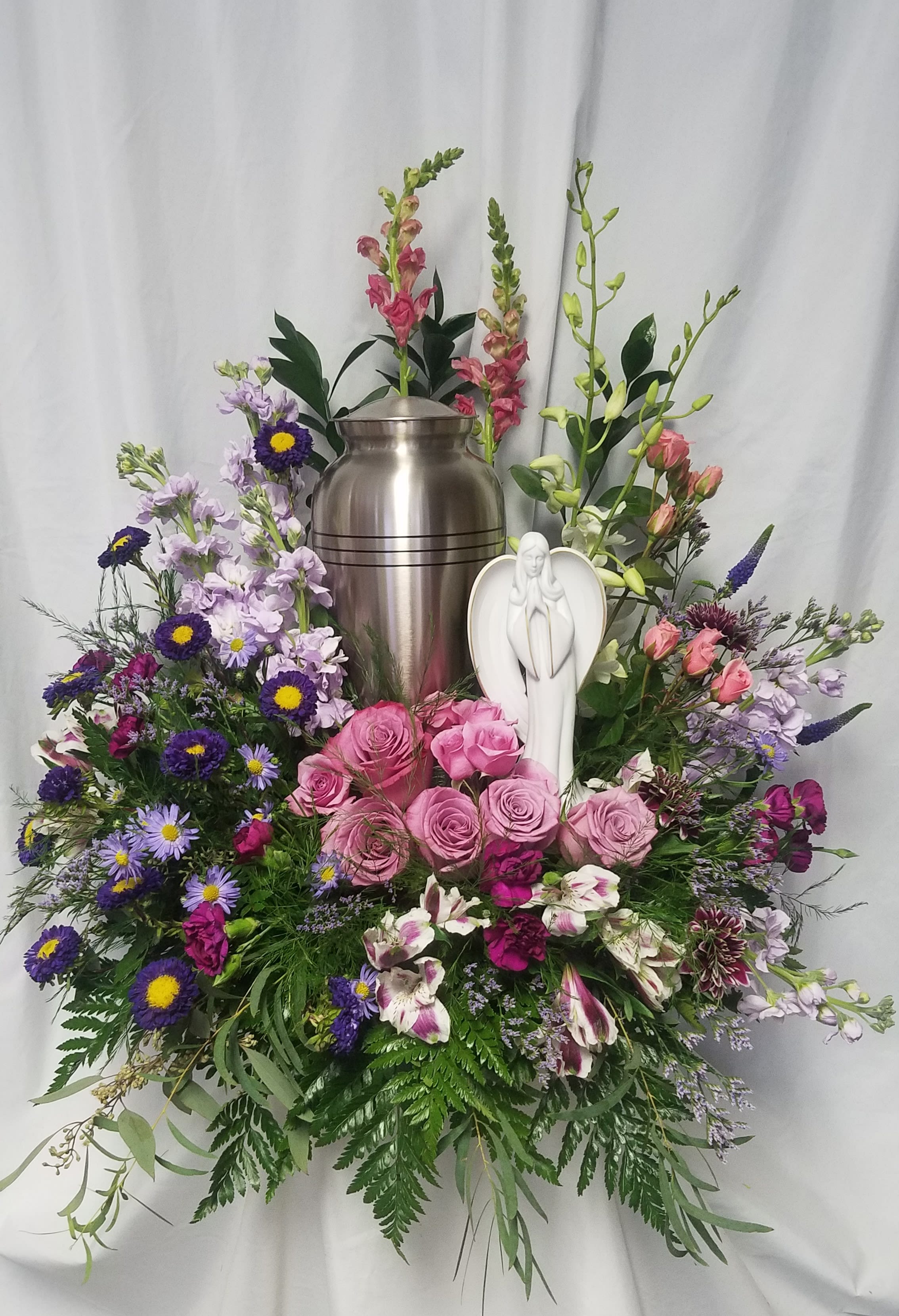Forever Angel Urn Surround Flower Bouquet