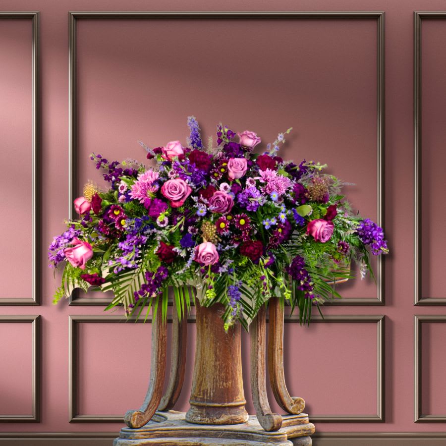 Amethyst & Sapphire - Casket Spray Flower Bouquet