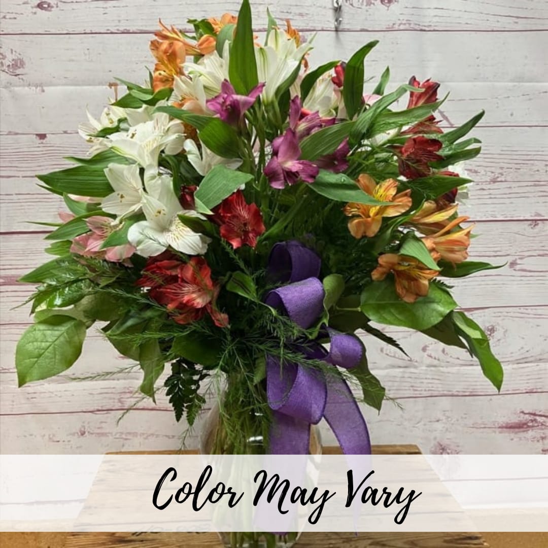 Awesome Alstroemeria Vased Arrangement Flower Bouquet