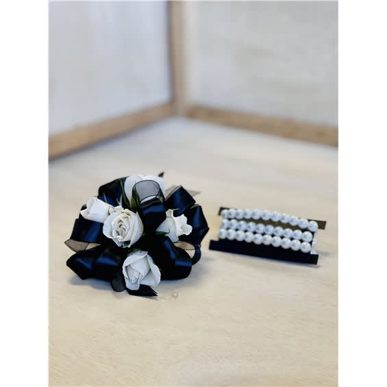 Corsage- Black Ribbon