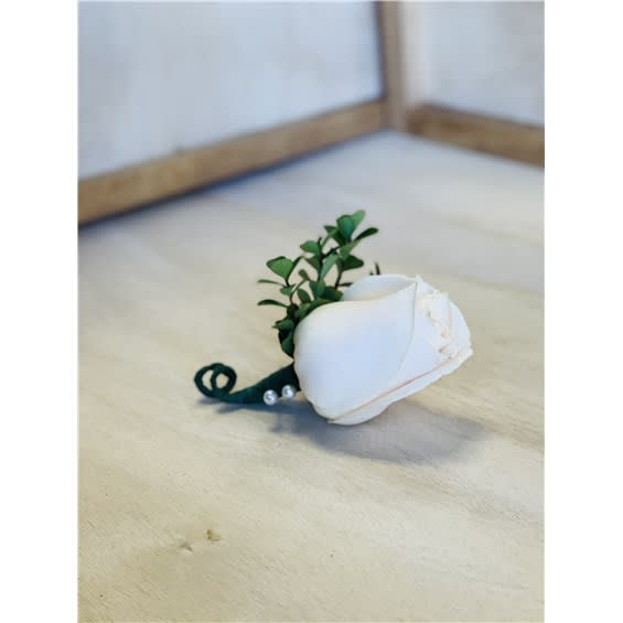 Boutonniere- White Rose