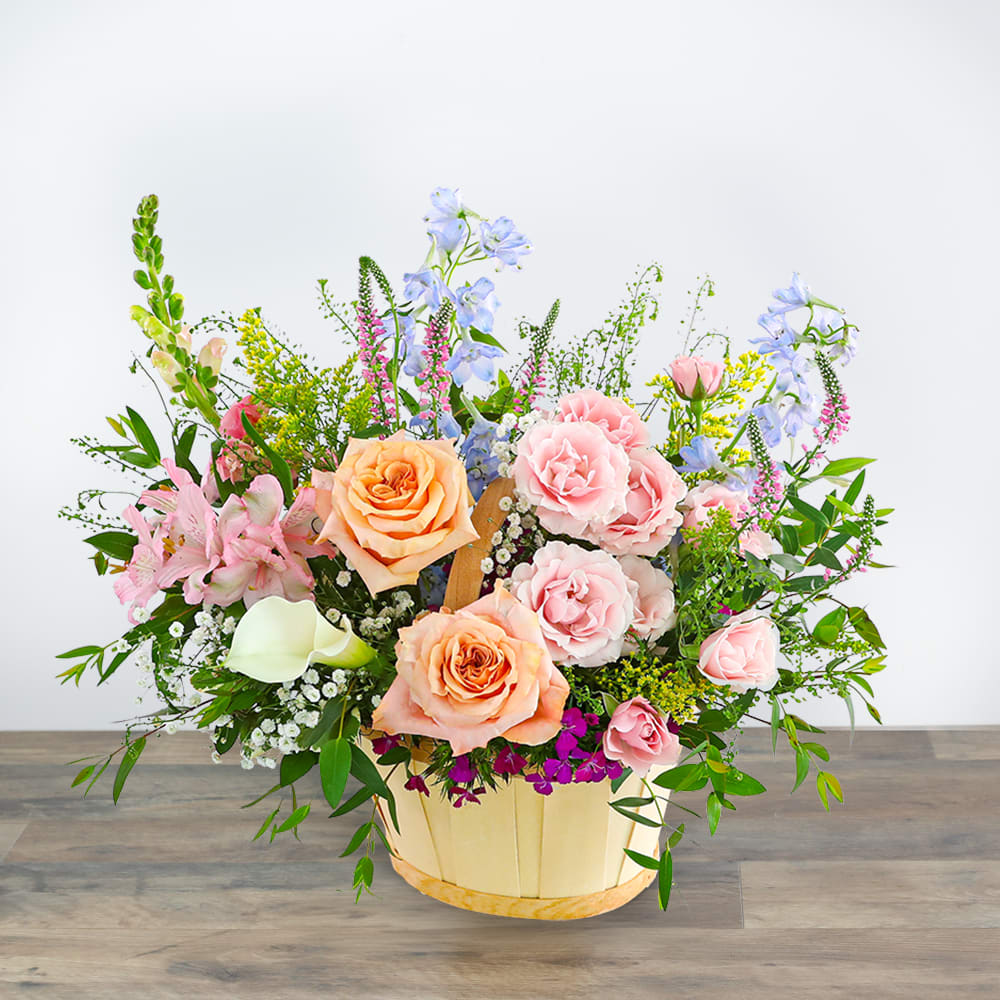 Botanical Bloom Basket Flower Bouquet