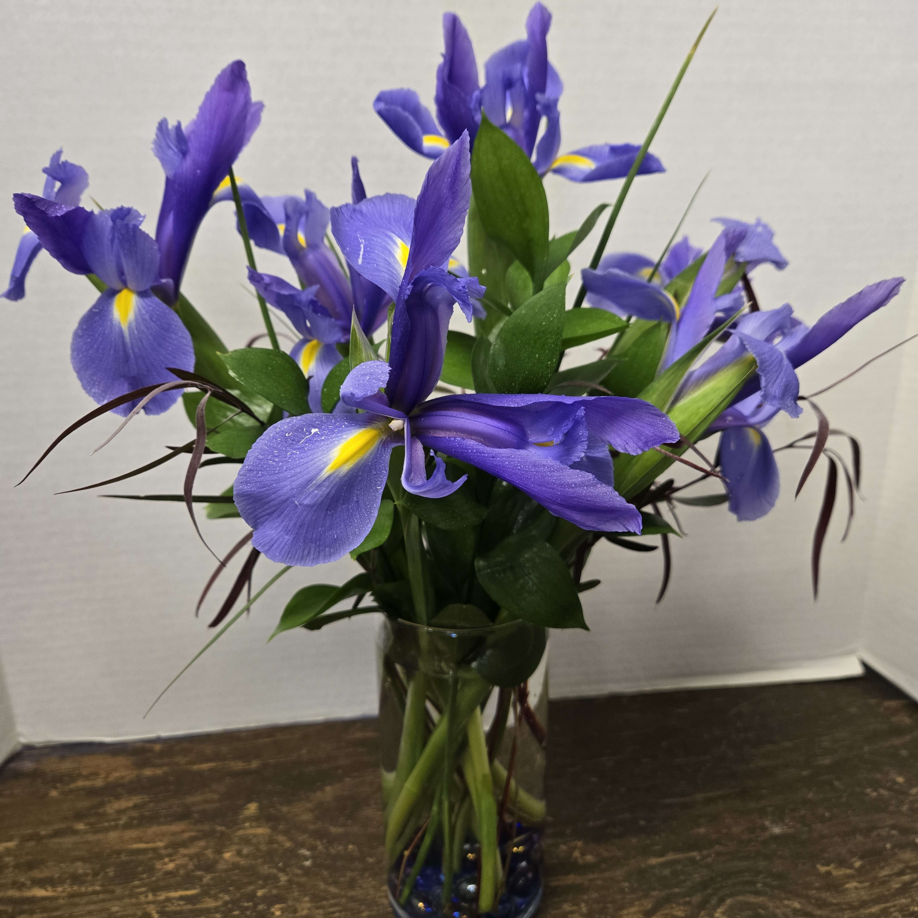 Up with Iris Vase Flower Bouquet