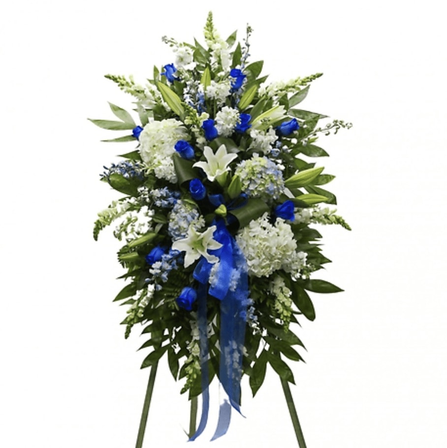 Blue Without You Standing Spray Flower Bouquet