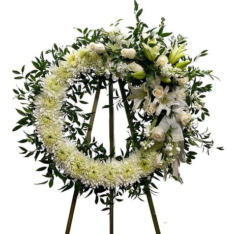 Open White Wreath Flower Bouquet