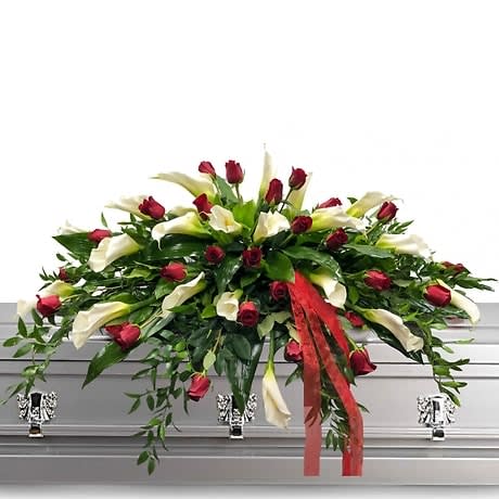Red Rose and Calla Lily Casket