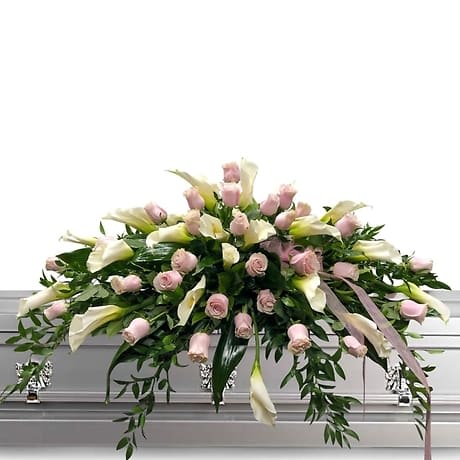 Pink Roses & Calla Lily Casket