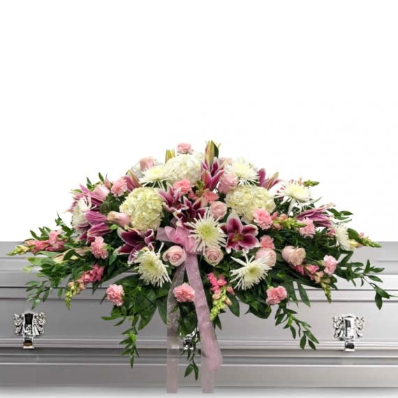 Pink Mum and Lily Casket