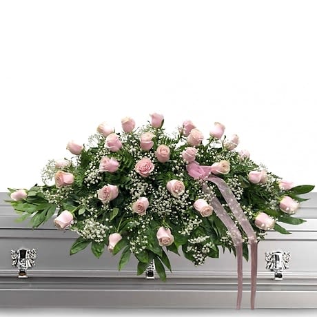 Elegant Pink Rose Casket