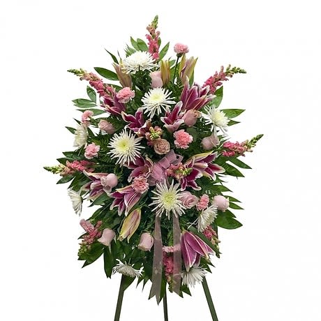 Divine Pink & White Standing Spray
