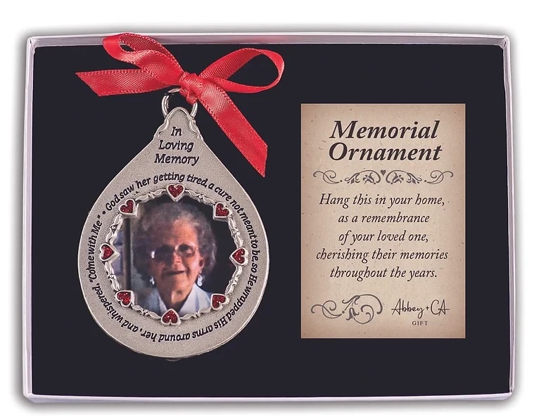 GOD SAW HER PHOTO ORNAMENT BOXED WITH CARD