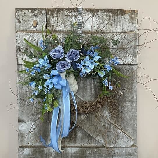 Sapphire Sky Silk (Artificial) Wreath