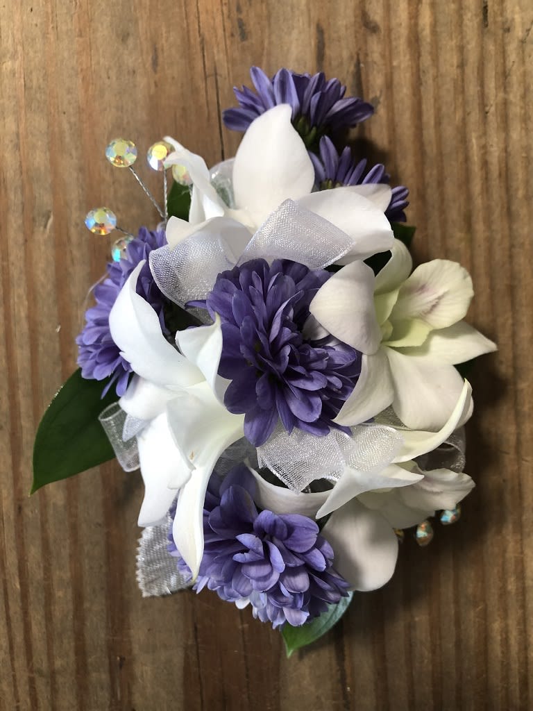 purple mums and orchids Flower Bouquet