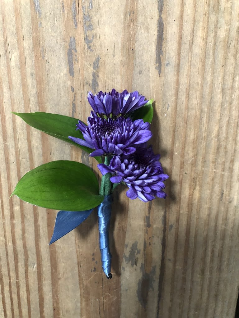 Ocean Blue Boutonniere Flower Bouquet