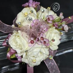 Fancy Wrist Corsage 2 Flower Bouquet