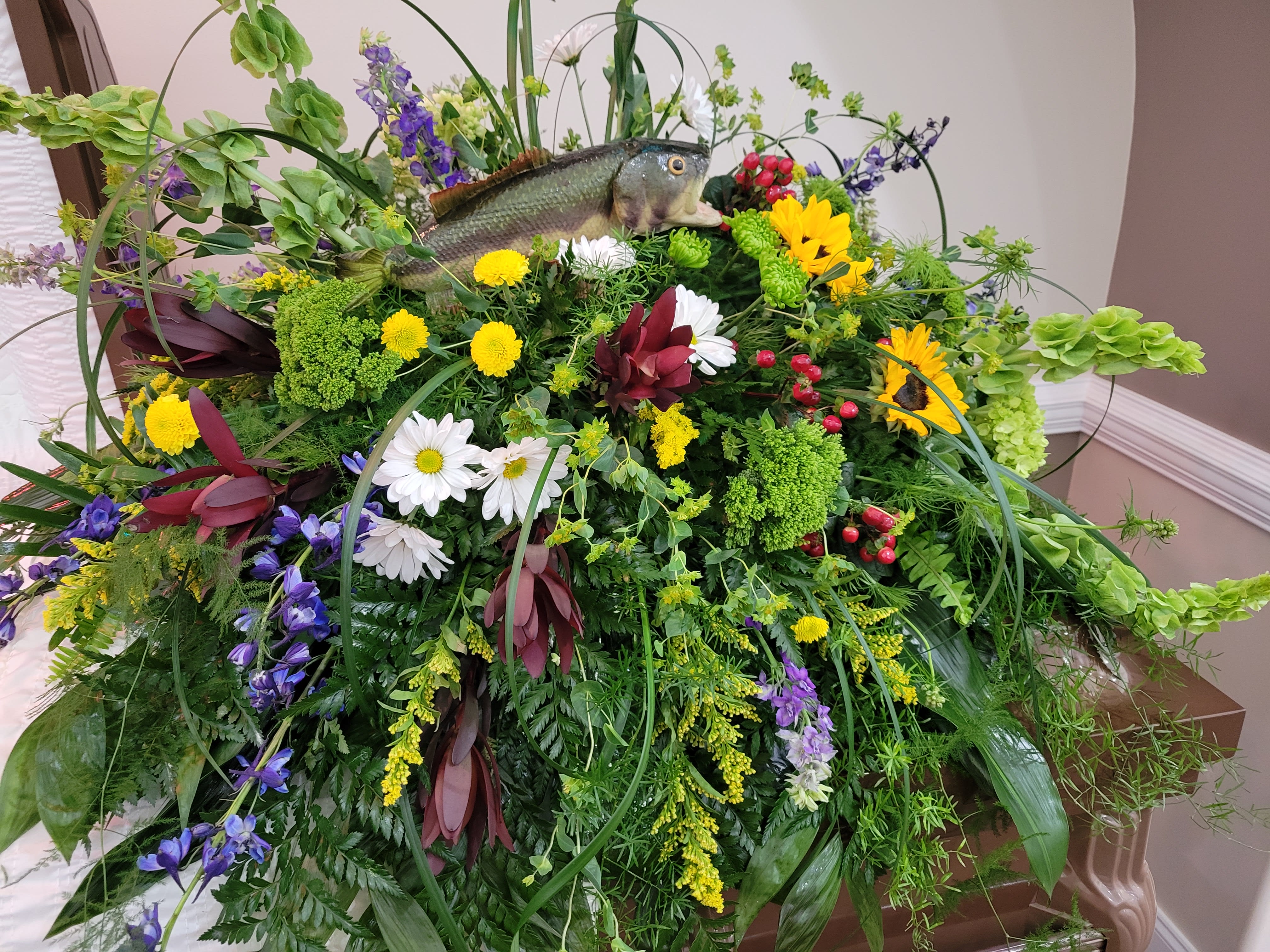 Gone Fishin' Casket Spray