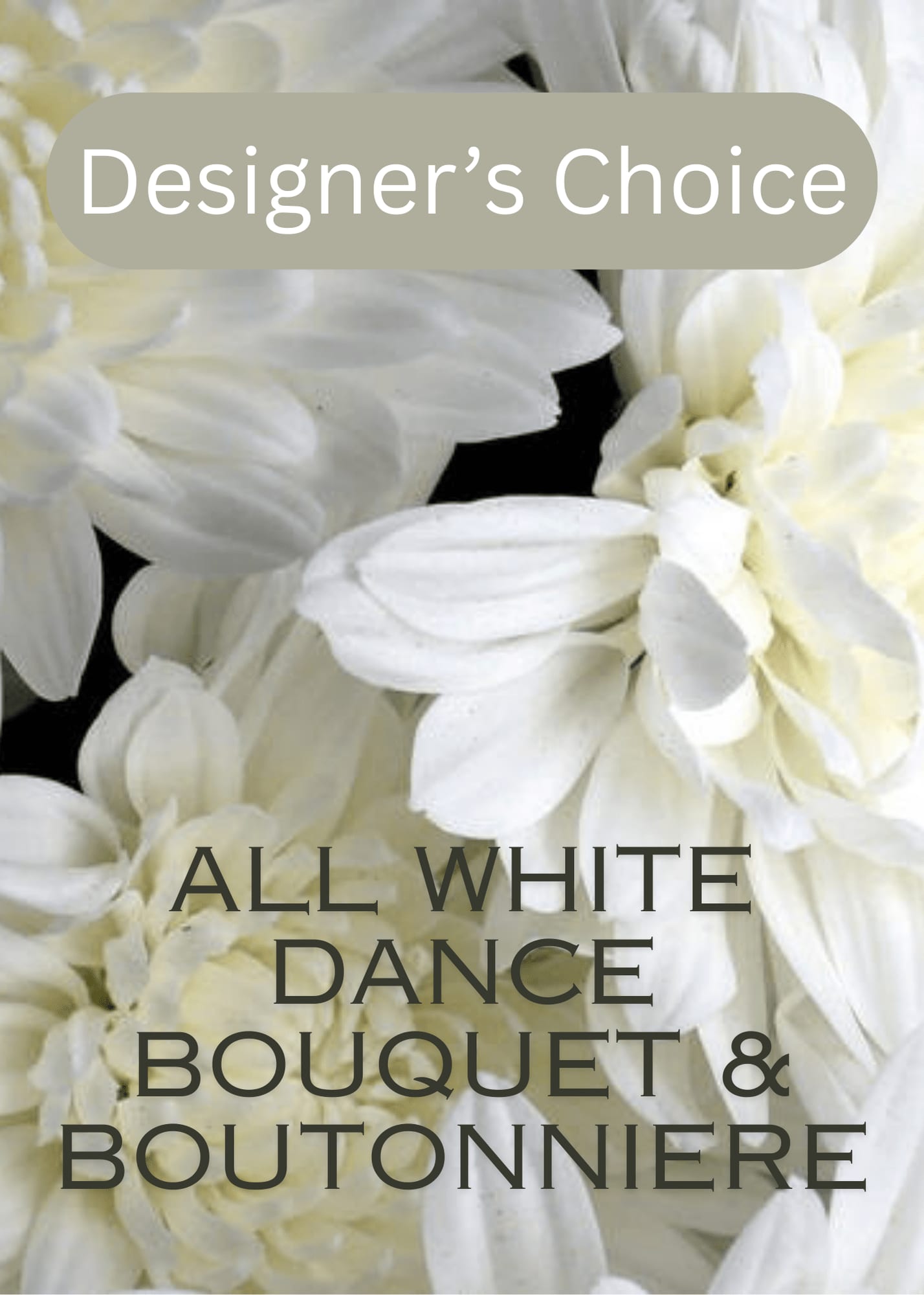 White Designer's Choice Dance Bouquet & Boutonniere Flower Bouquet