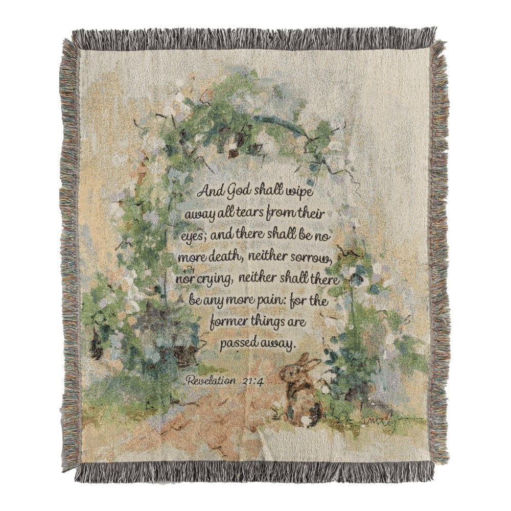 Rose Arch in Garden Tapestry Throw