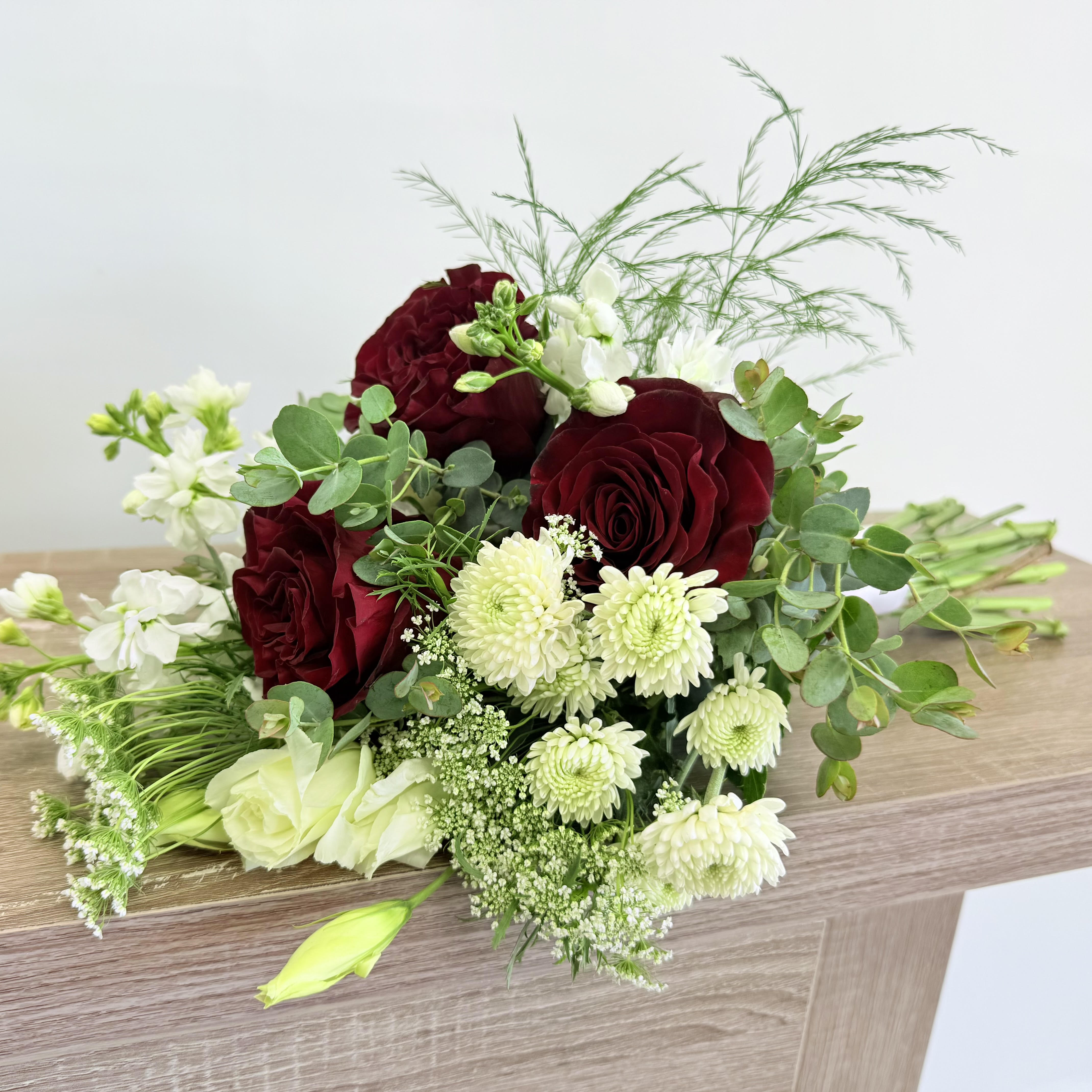 Custom Red & White Prom Bouquet