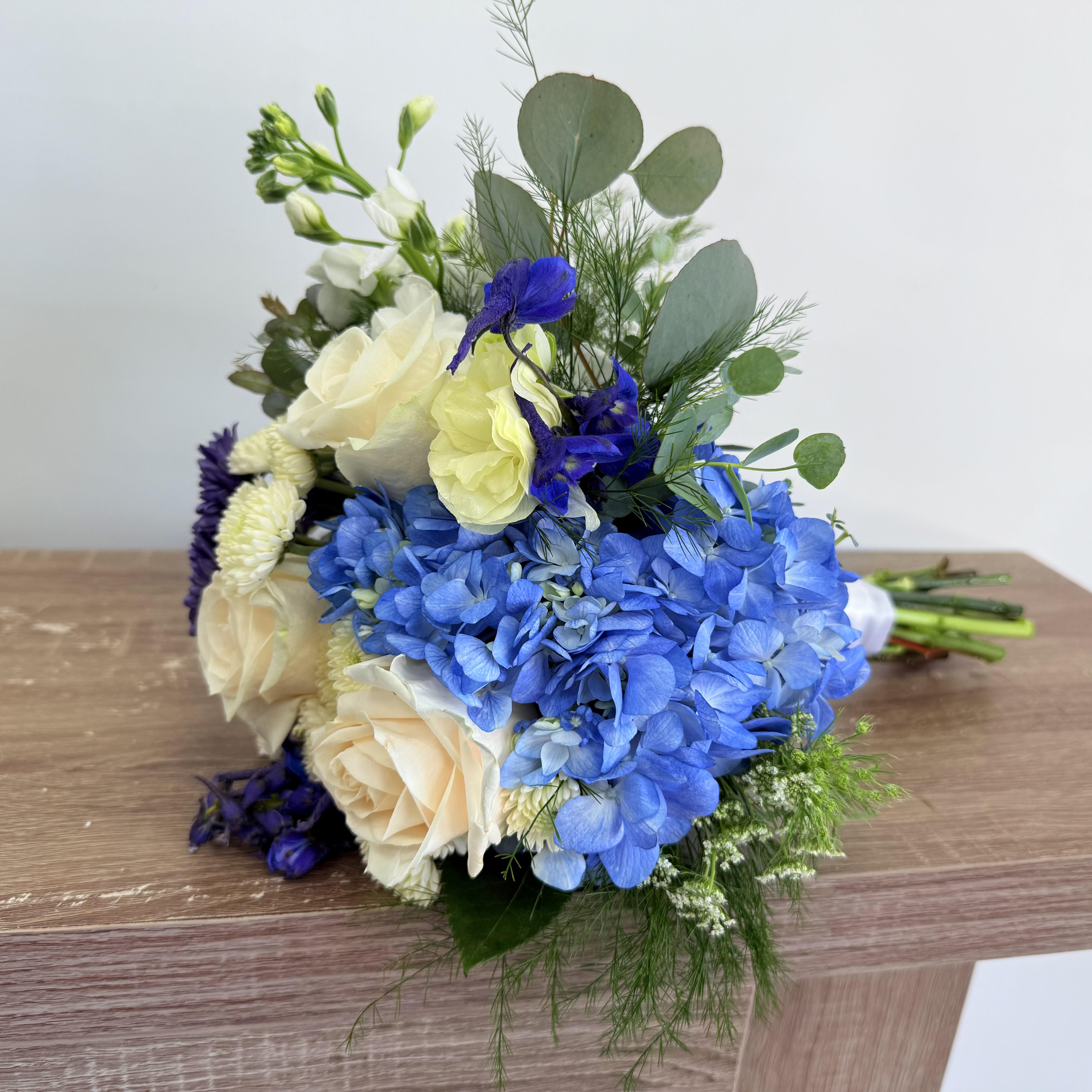 Custom Blue & White Prom Bouquet