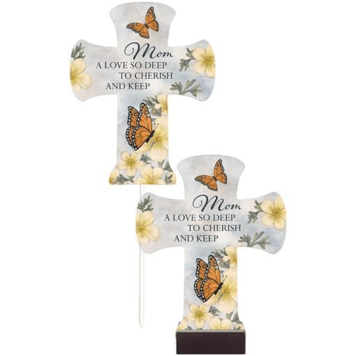 Mom Pedestal Cross Flower Bouquet