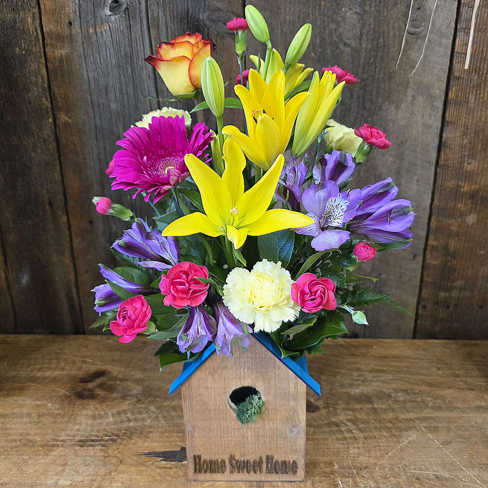 Home Sweet Home Birdhouse Bouquet
