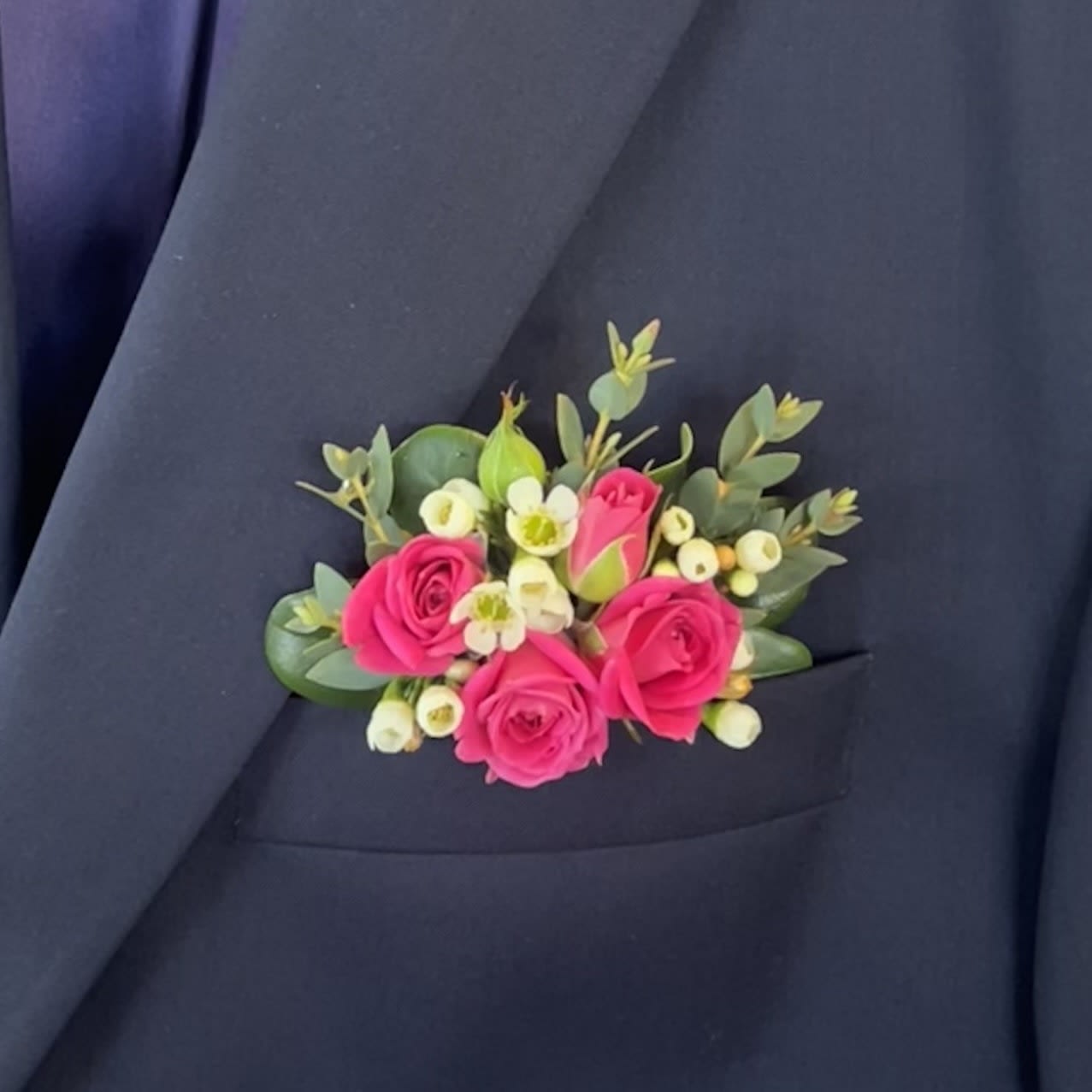 Hot Pink Pocket Boutonniere