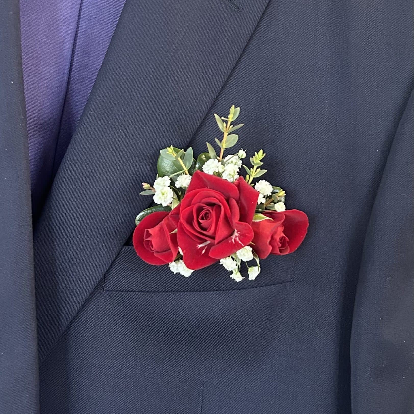 Red Pocket Boutonniere