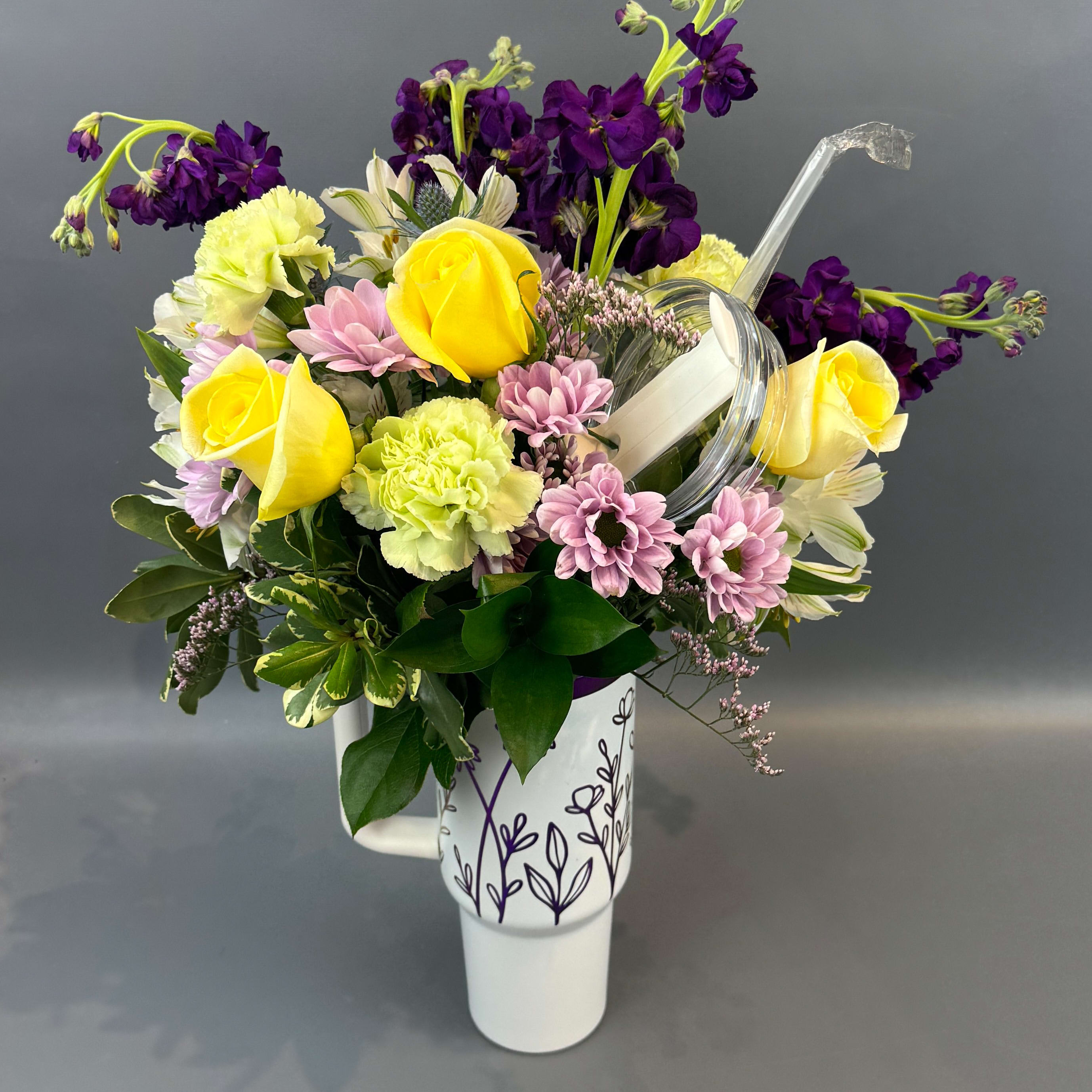 40oz Tumbler with Floral engraving