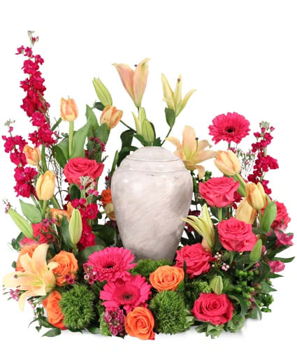 CONSOLING EMBRACE URN CREMATION FLOWERS  (URN NOT INCLUDED)