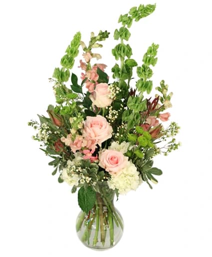 PEACEFUL GREENS FLOWER ARRANGEMENT
