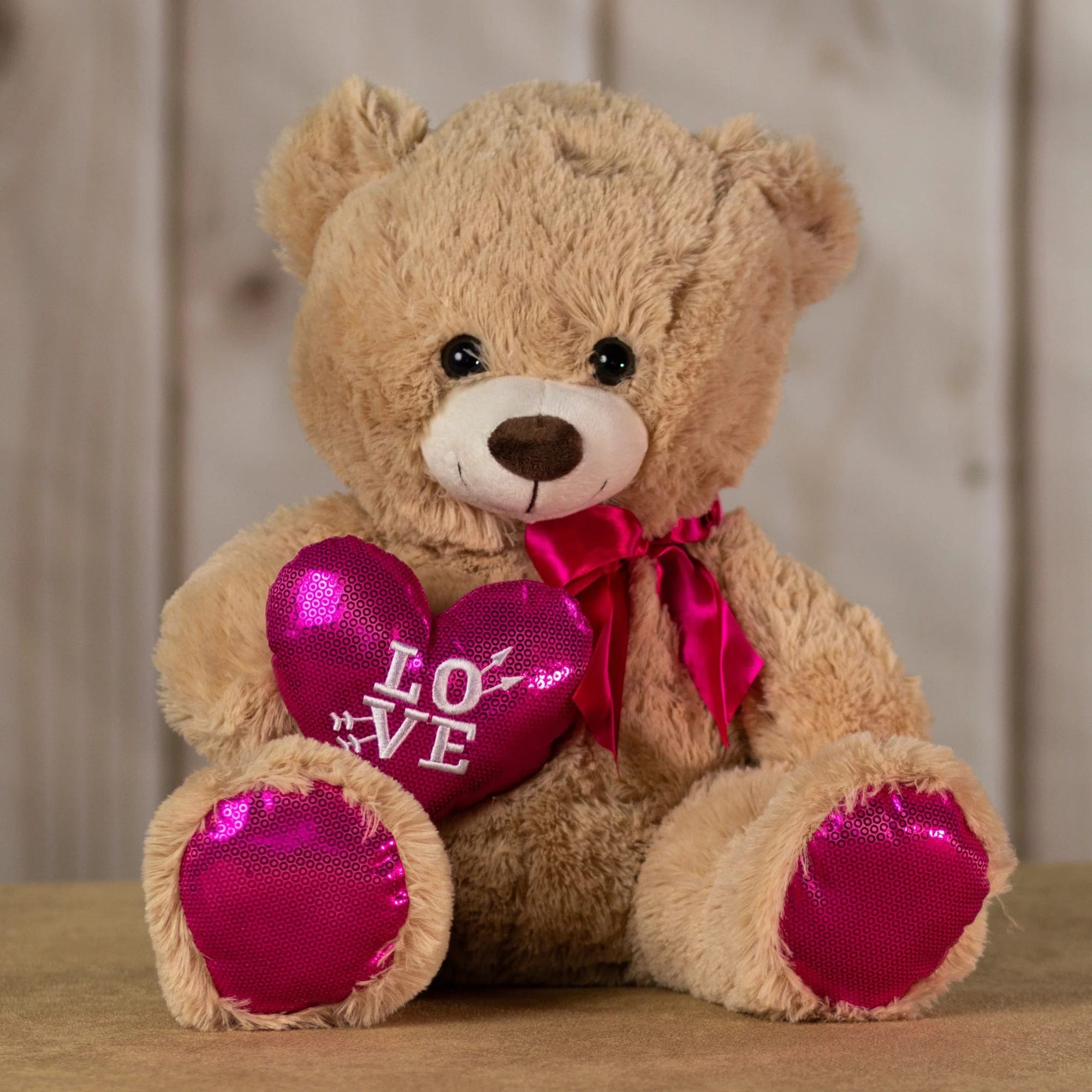 20" Cupid Heart Brown Bear