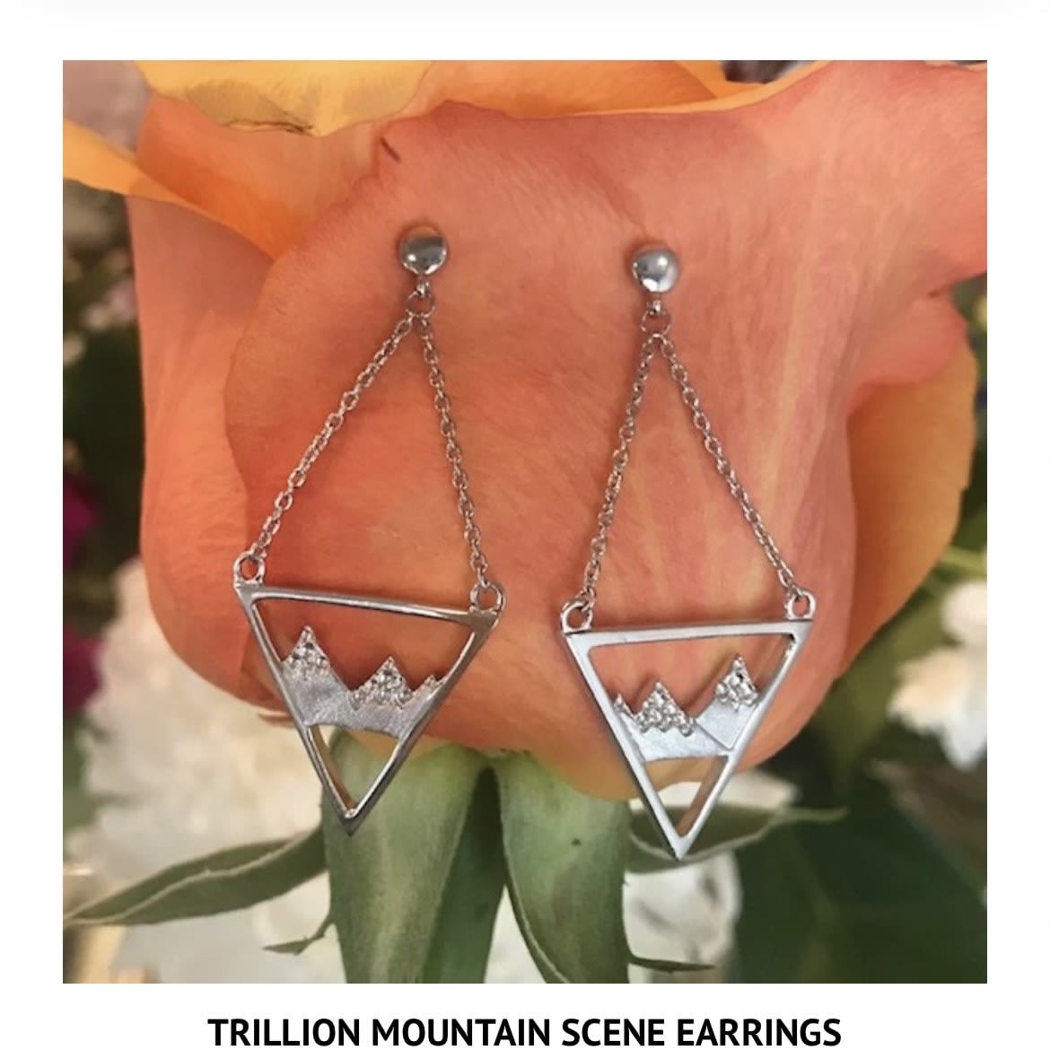 Trillion Mountain Scene Earrings