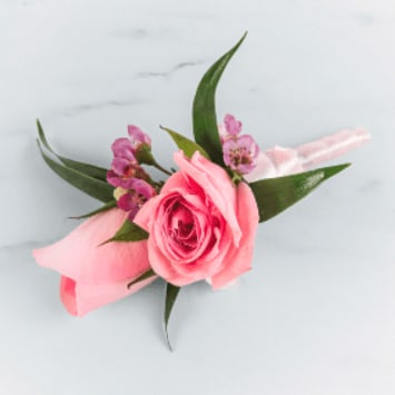 Pink Rose Boutonniere Flower Bouquet