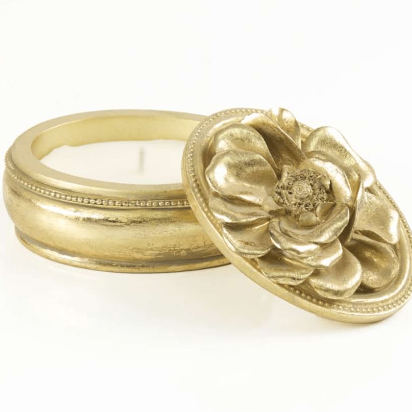 Seda France FrenchBlossom EtBlanc Medium Gold Candle Flower Bouquet