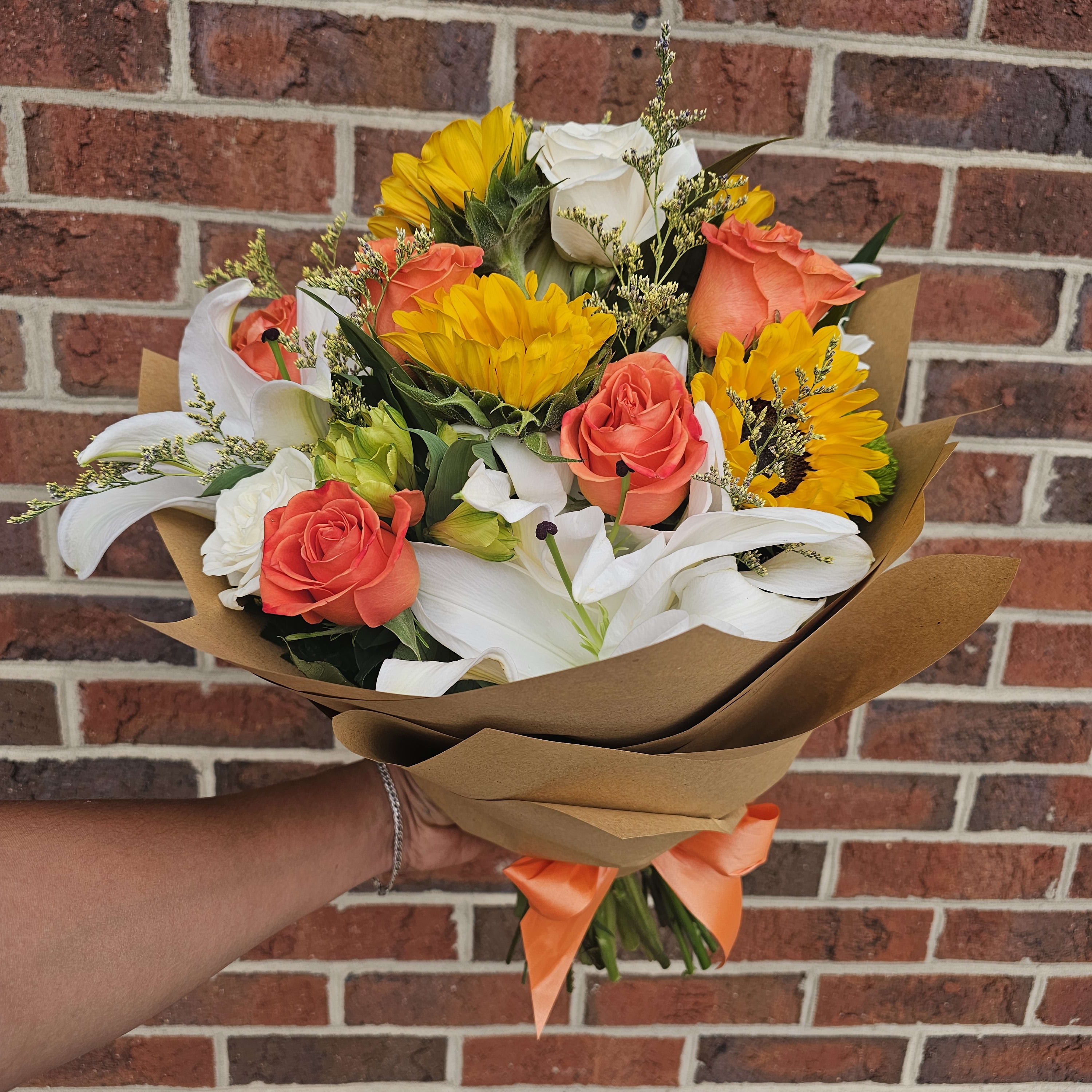 Golden Sunflower Wrap Bouquet