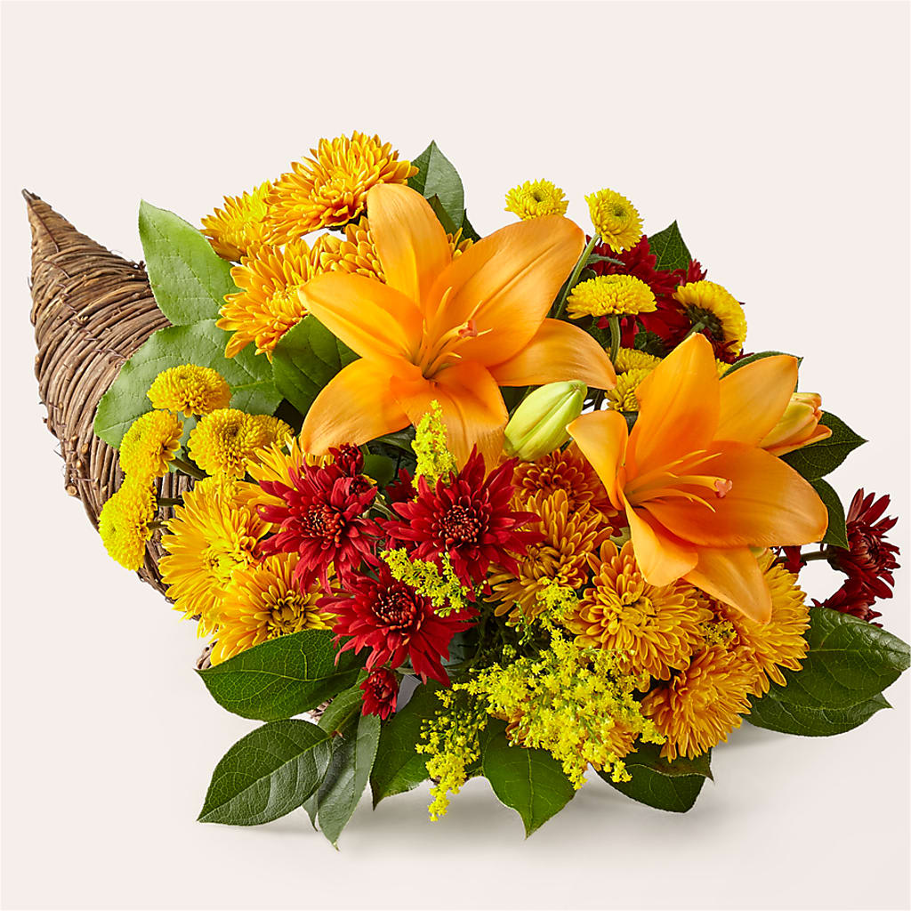 Feast of Color Cornucopia Flower Bouquet