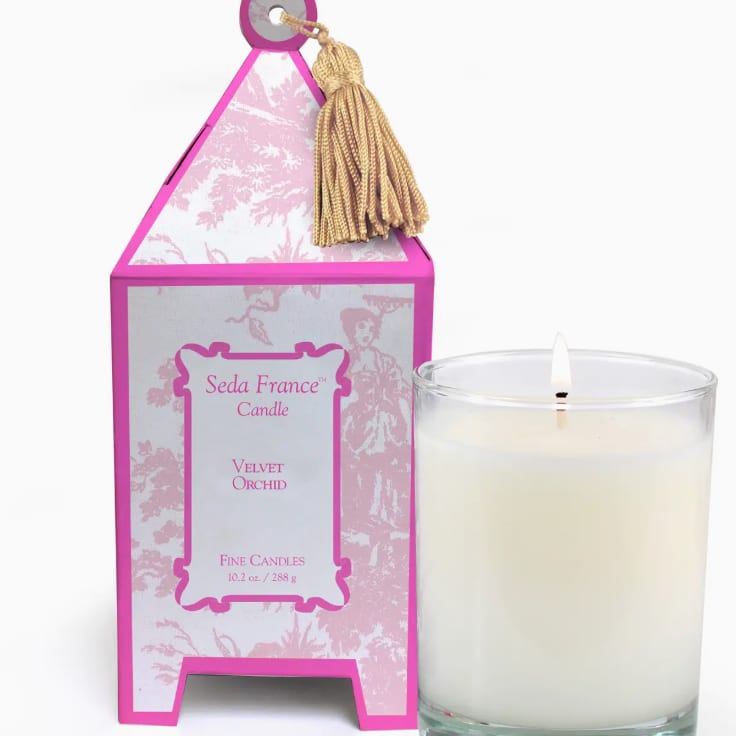 Seda France Velvet Orchid  Classic Pagoda Box  Candle