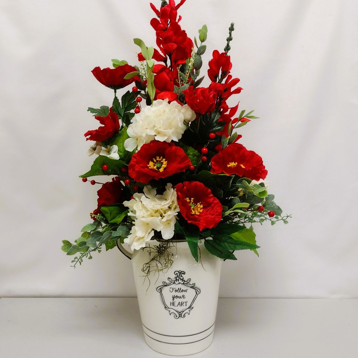 Red Peonies Silk Flower Bouquet